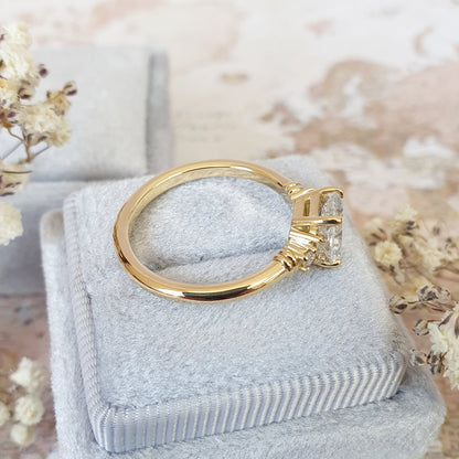 Radiant Cluster Lab Grown Diamond Engagement Ring