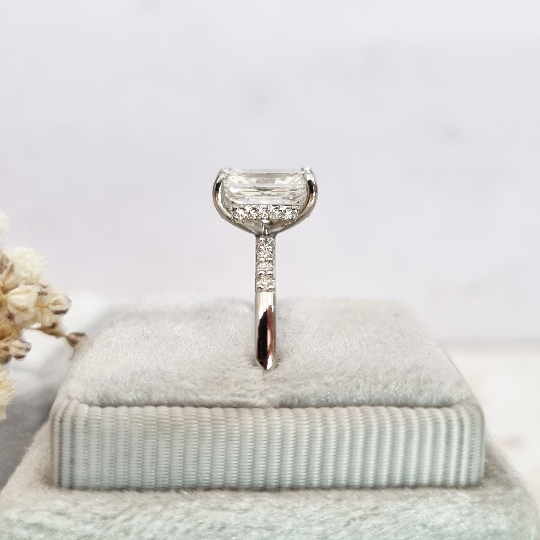 Radiant Pave Lab Grown Diamond Engagement Ring