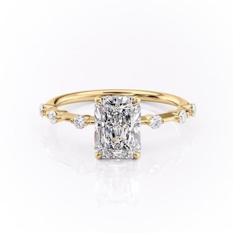 2.0 CT Radiant Solitaire Dainty Style Moissanite Engagement Ring 11