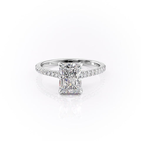 2.10 CT Radiant Cut Pave Setting Moissanite Engagement Ring 10