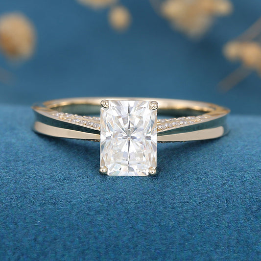 Radiant Pave Lab Grown Diamond Engagement Ring