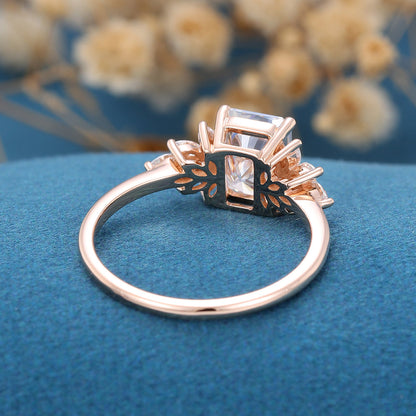 Radiant Cluster Lab Grown Diamond Engagement Ring