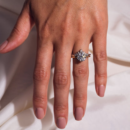0.34 TCW Pear Curved Lab Grown Diamond Wedding Band