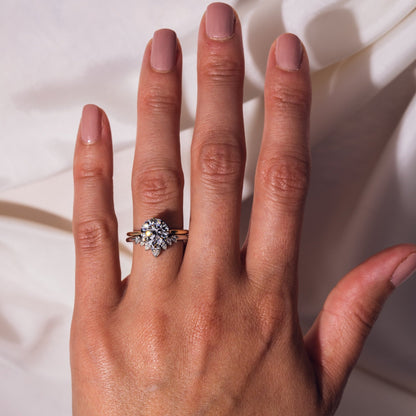 0.34 TCW Pear Curved Lab Grown Diamond Wedding Band