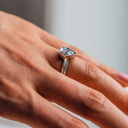 0.18 TCW Round Open Shank Lab Grown Diamond Wedding Band