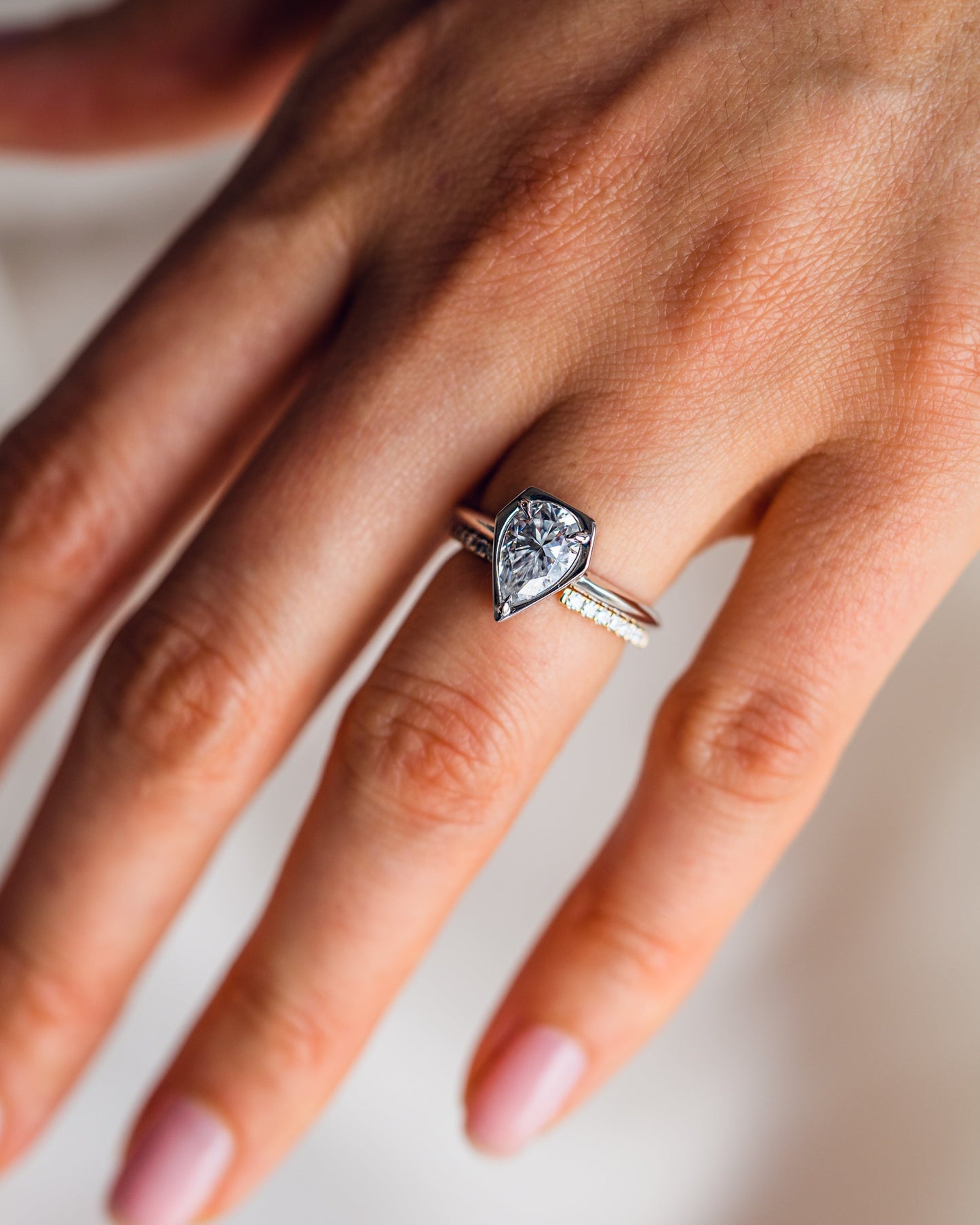 0.18 TCW Round Open Shank Lab Grown Diamond Wedding Band
