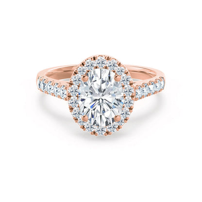 Oval Halo & Pave Lab Grown Diamond Engagement Ring