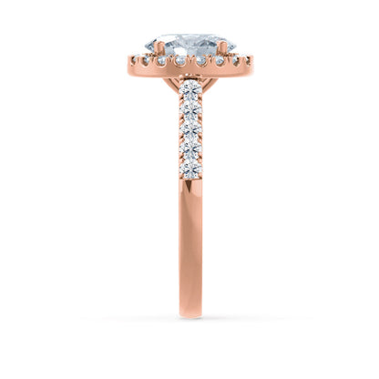 Oval Halo & Pave Lab Grown Diamond Engagement Ring