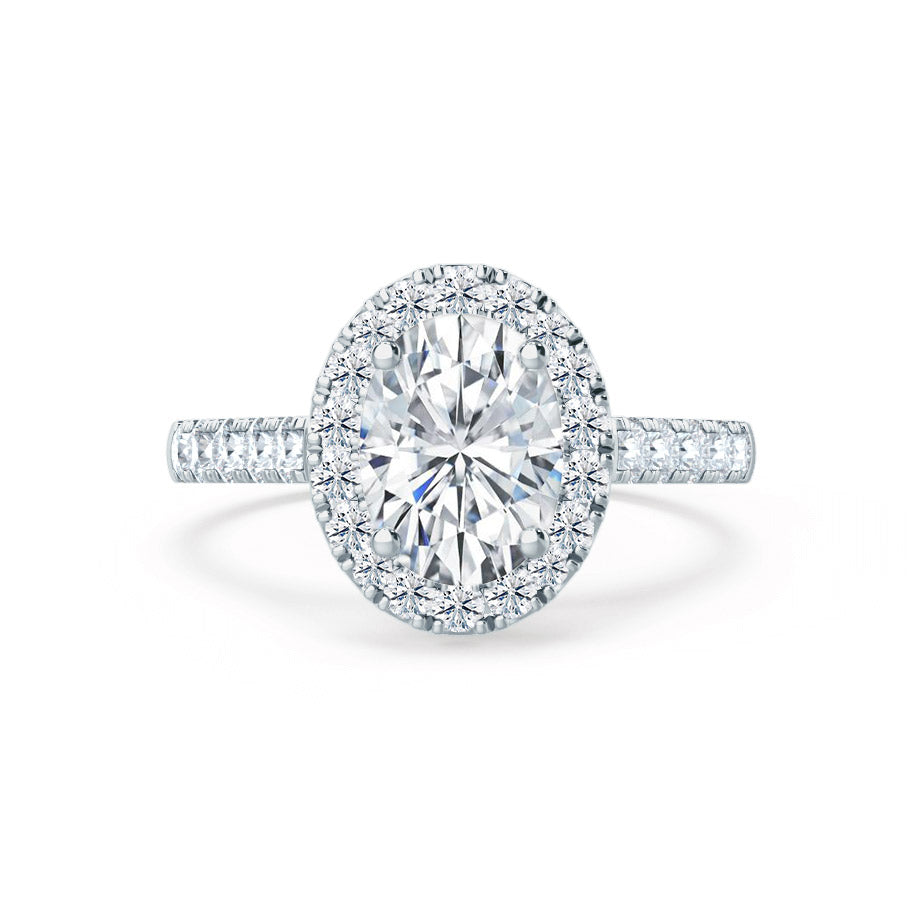 1.50 CT Oval Shaped Moissanite Halo Style Engagement Ring 7