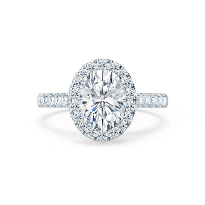 Oval Halo & Pave Lab Grown Diamond Engagement Ring
