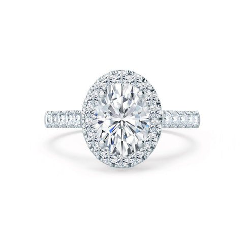 1.50 CT Oval Shaped Moissanite Halo Style Engagement Ring 7