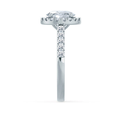 1.50 CT Oval Shaped Moissanite Halo Style Engagement Ring 8