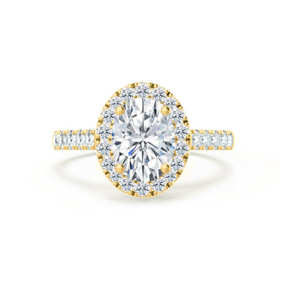 1.50 CT Oval Shaped Moissanite Halo Style Engagement Ring 7
