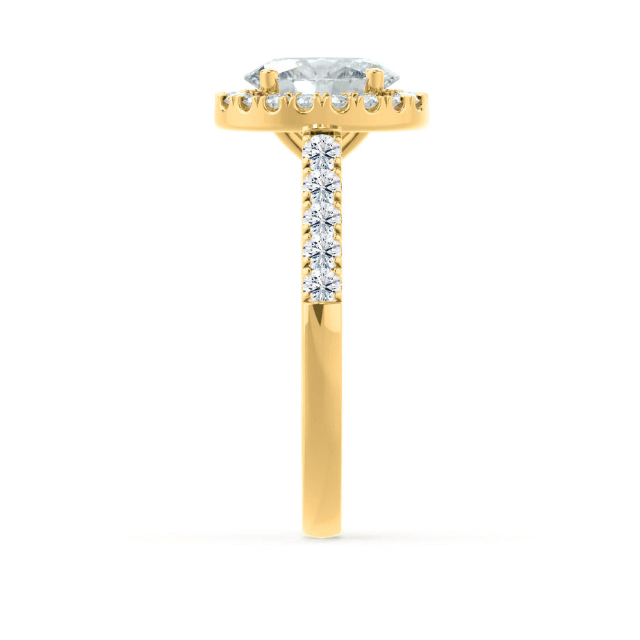 Oval Halo & Pave Lab Grown Diamond Engagement Ring