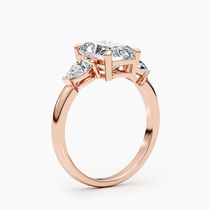 2.62 CT Radiant Three Stone CVD E/VS Diamond Engagement Ring 7