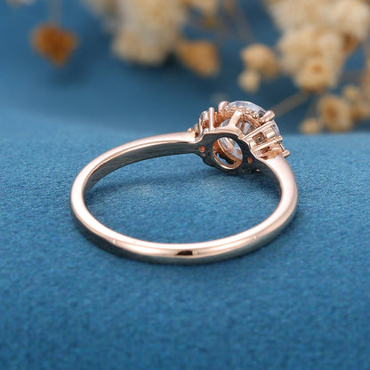 Round Cluster Lab Grown Diamond Engagement Ring