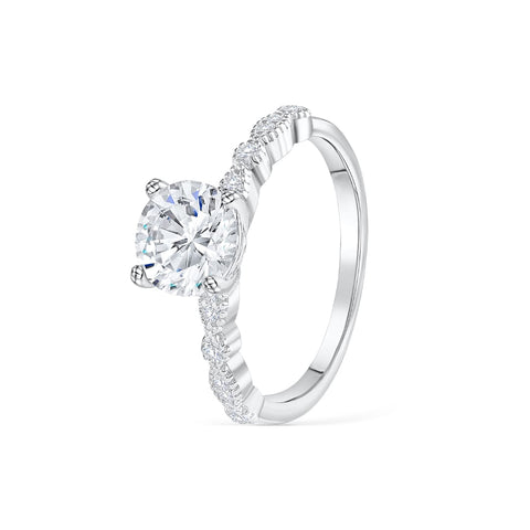 1.50 CT Round Cut Solitaire Moissanite Engagement Ring 8