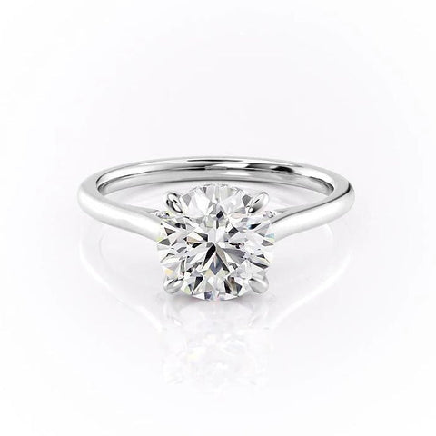 1.60 CT Round Cut Solitaire Hidden Halo Setting Moissanite Engagement Ring 10