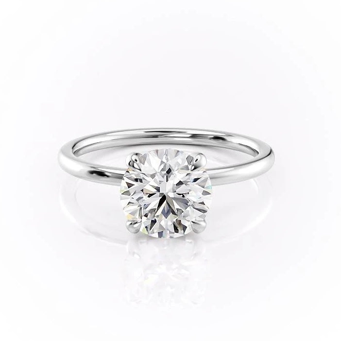 1.90 CT Round Cut Solitaire Hidden Halo Setting Moissanite Engagement Ring 10