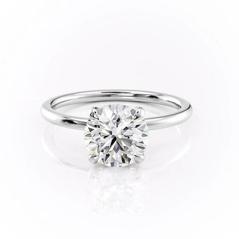 1.90 CT Round Cut Solitaire Hidden Halo Setting Moissanite Engagement Ring 10