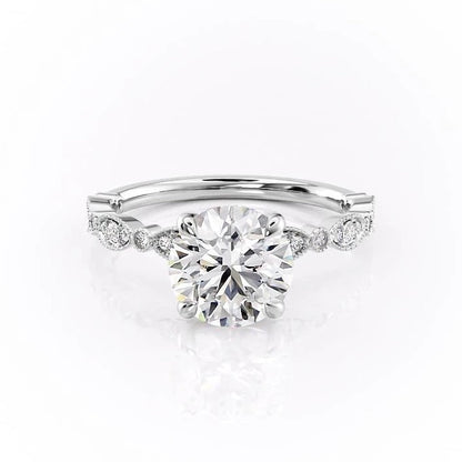 1.60 CT Round Cut Milgrain Solitaire Style Moissanite Engagement Ring 10