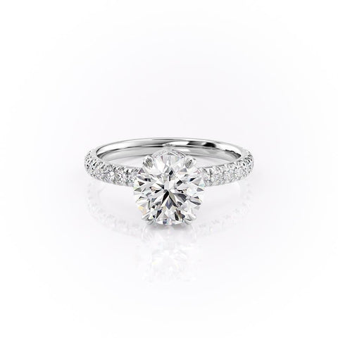 1.60 CT Round Cut Solitaire Pave Setting Moissanite Engagement Ring 10