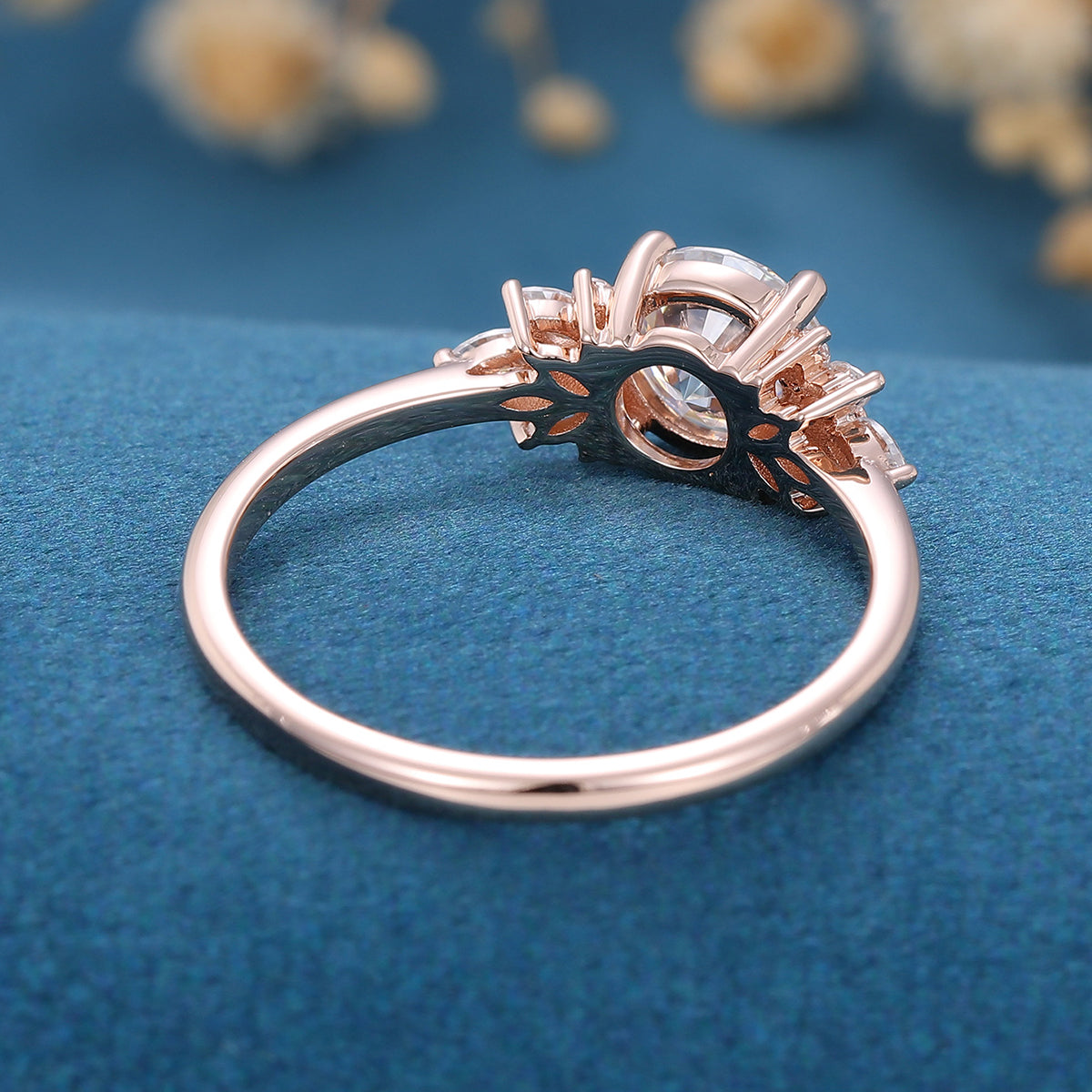 Round Cluster Lab Grown Diamond Engagement Ring