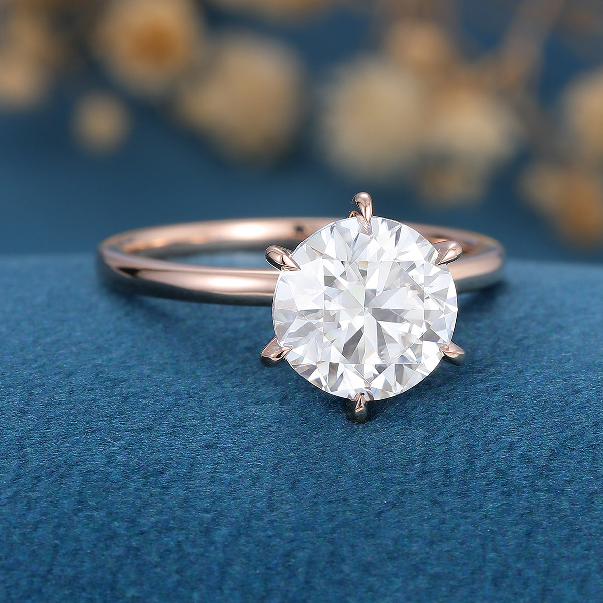 Round Solitaire Lab Grown Diamond Engagement Ring