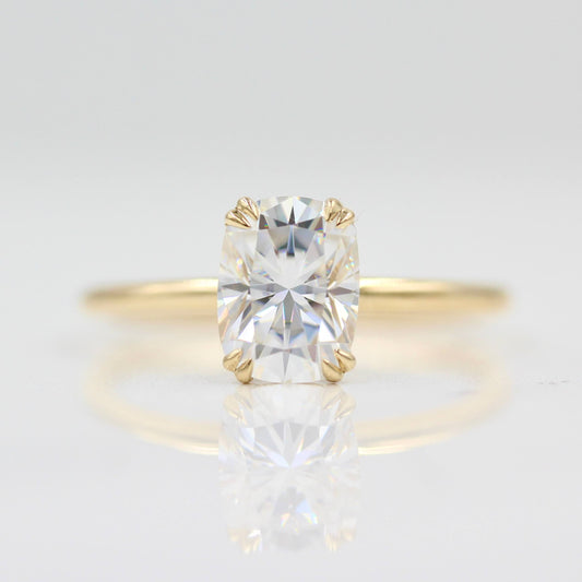 1.22 CT Elongated Cushion Solitaire Moissanite Engagement Ring 1