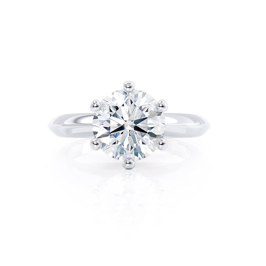 1.0 CT Round Shaped Moissanite Solitaire Engagement Ring 3