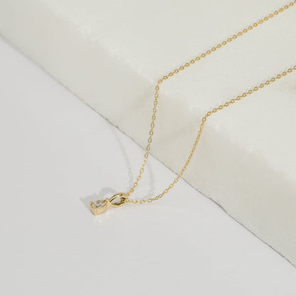 0.3 CT Pear Cut Solitaire Moissanite Necklace