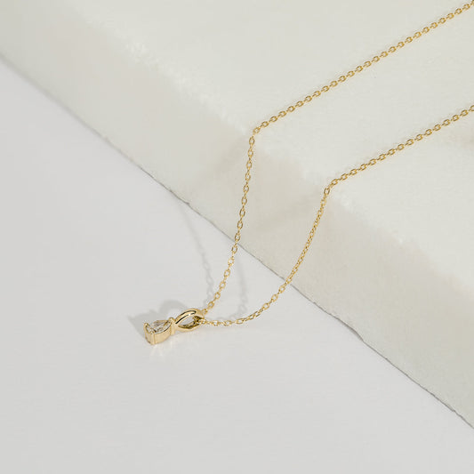 0.3 CT Pear Cut Solitaire Moissanite Necklace