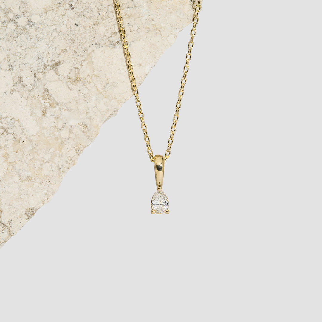 0.3 CT Pear Cut Solitaire Moissanite Necklace