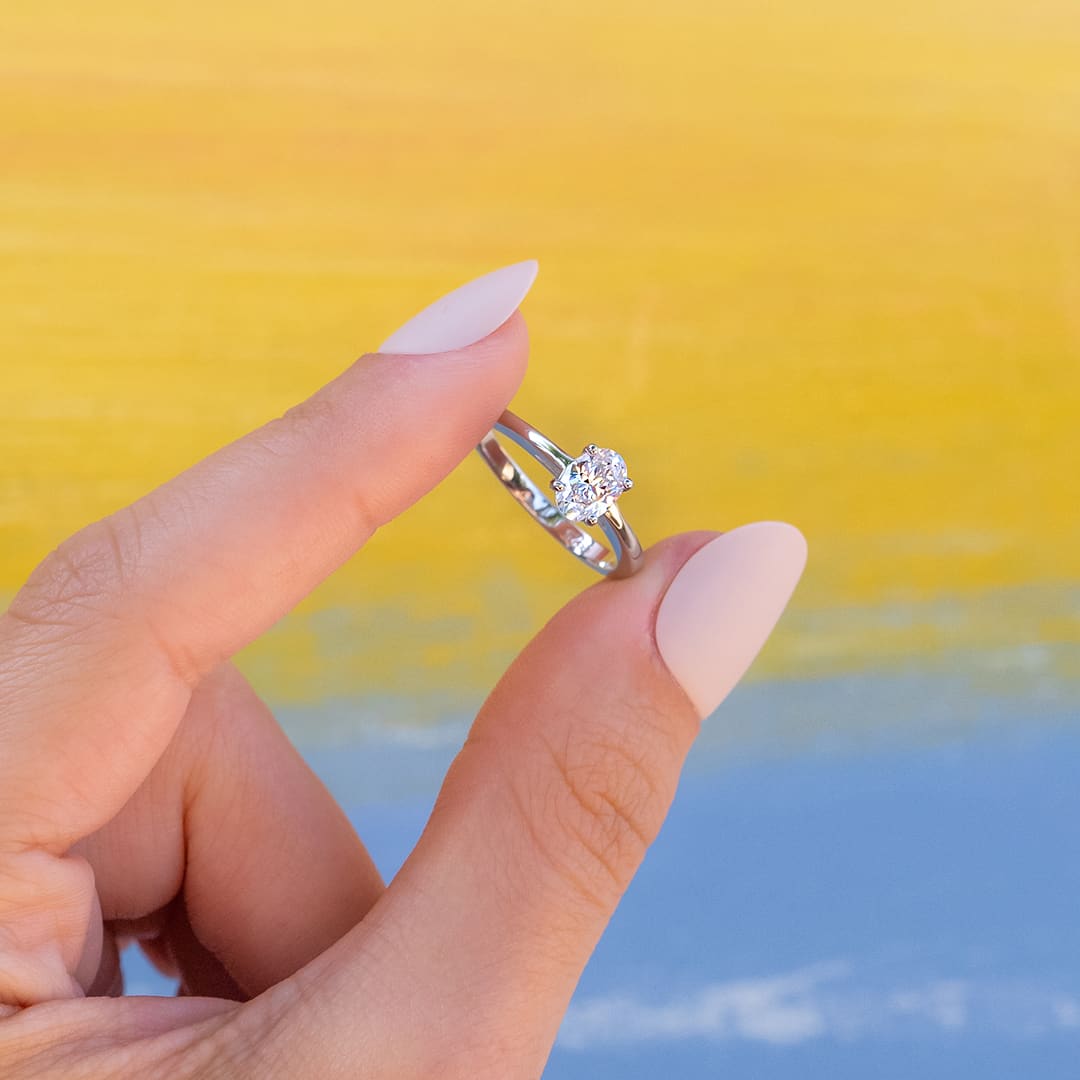 Oval Solitaire Lab Grown Diamond Engagement Ring