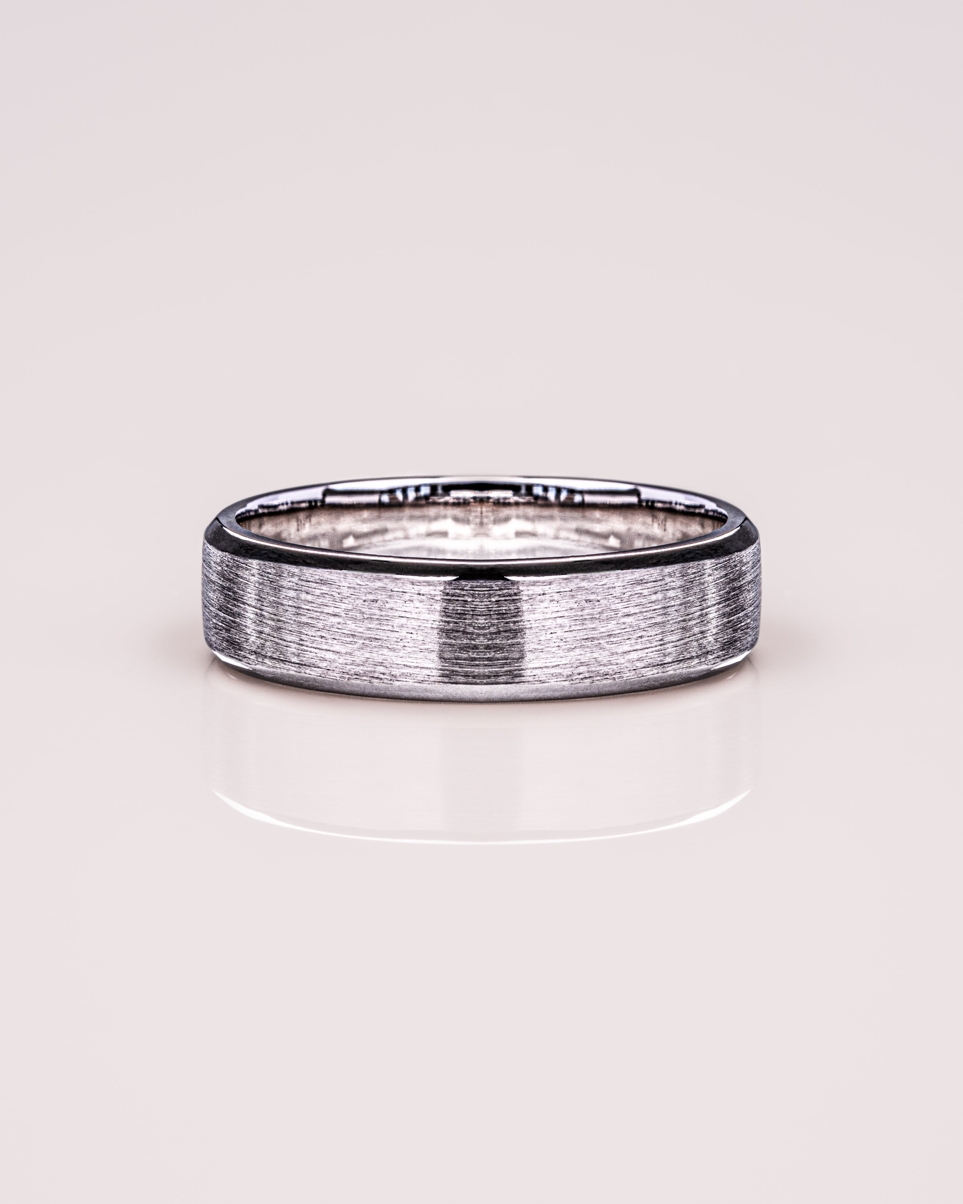 Brushed-Finish White Gold Men's Band 4