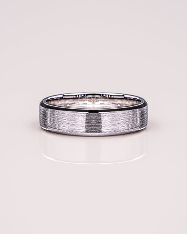 Brushed-Finish White Gold Men's Band 4