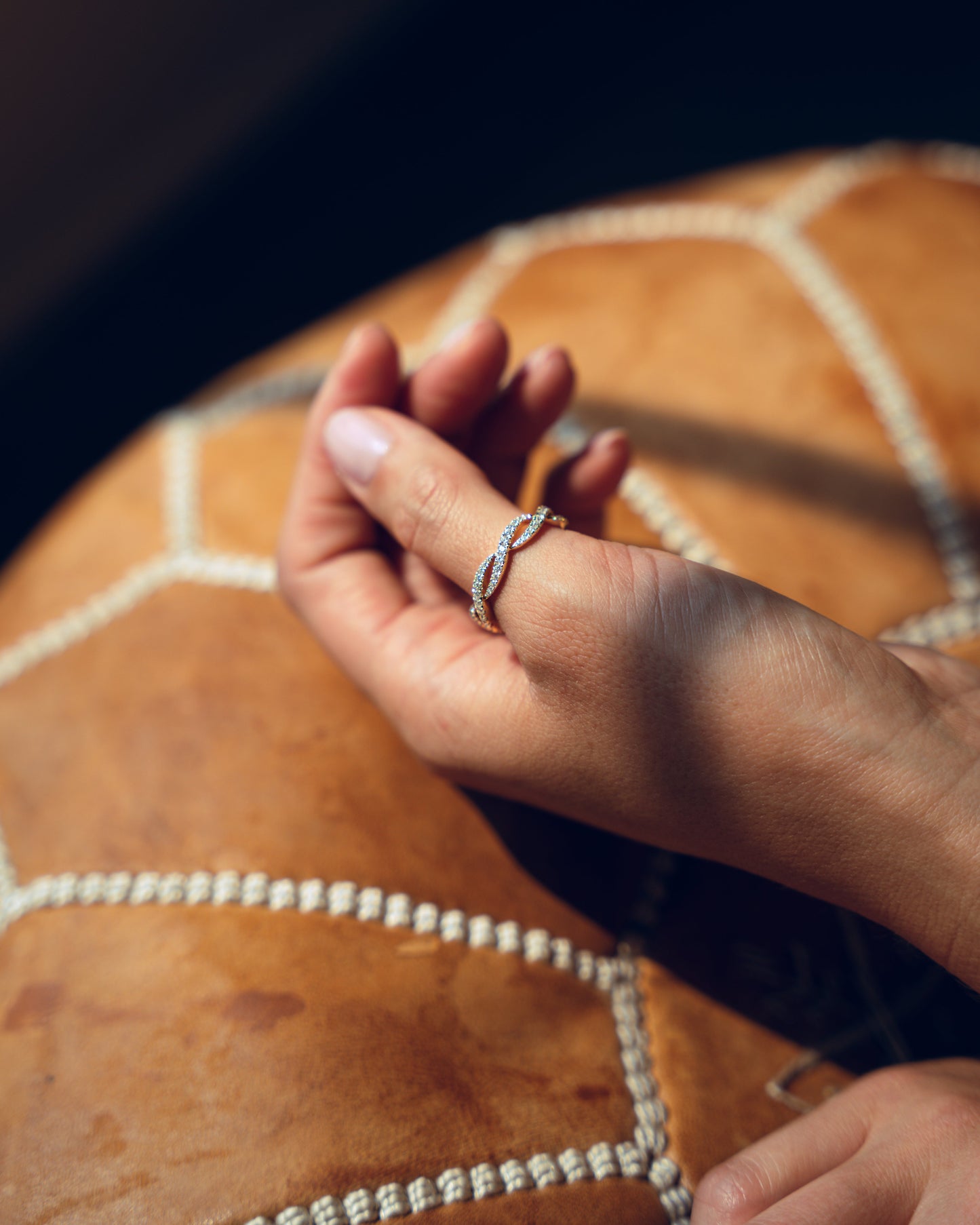 0.54 CT Round Criss Cross Style Lab Grown Diamond Wedding Band