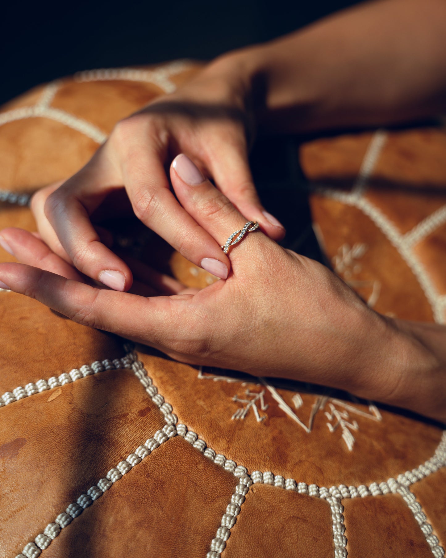 0.54 CT Round Criss Cross Style Lab Grown Diamond Wedding Band