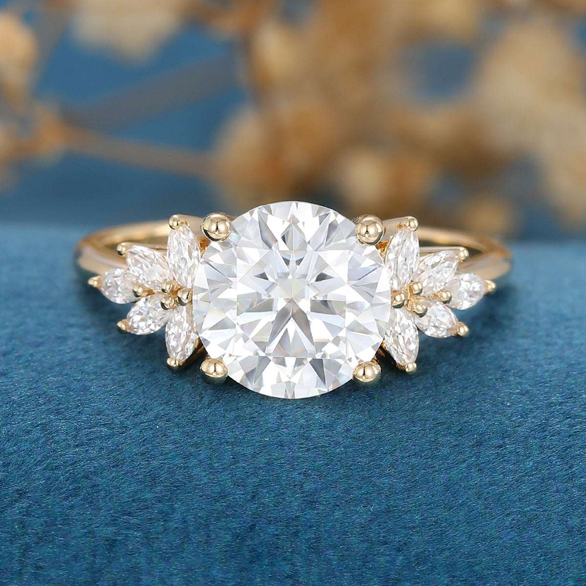 Oval Cluster Lab Grown Diamond Engagement Ring