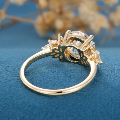 Oval Cluster Lab Grown Diamond Engagement Ring
