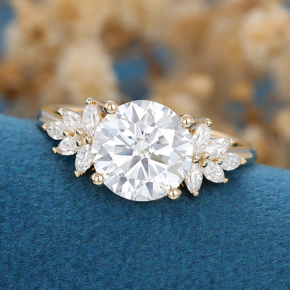 Oval Cluster Lab Grown Diamond Engagement Ring