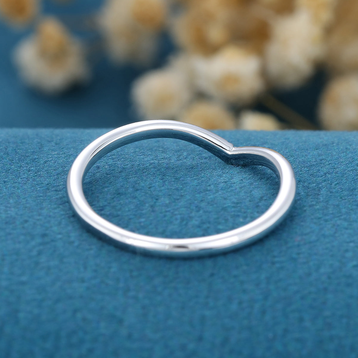 0.01 TCW Round Curved Lab Grown Diamond Wedding Band