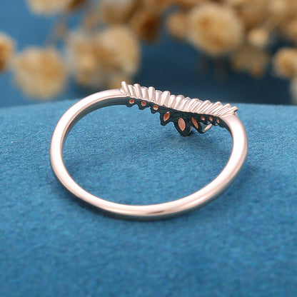 1.5 TCW Marquise & Round Curved Lab Grown Diamond Wedding Band