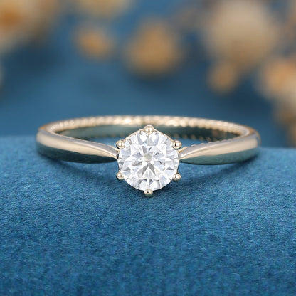 Round Solitaire Lab Grown Diamond Engagement Ring