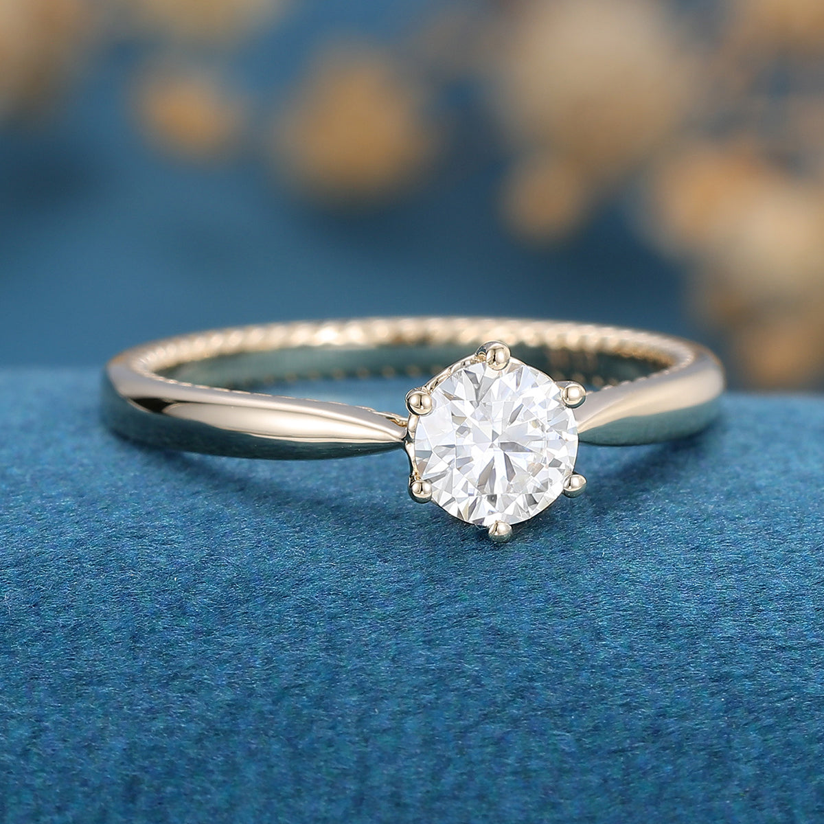 Round Solitaire Lab Grown Diamond Engagement Ring