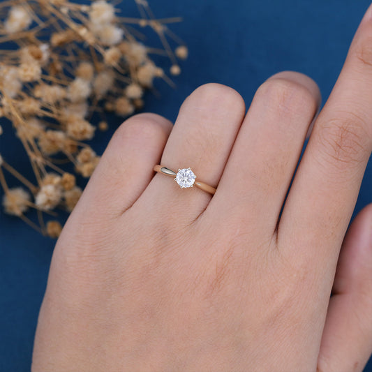 Round Solitaire Lab Grown Diamond Engagement Ring