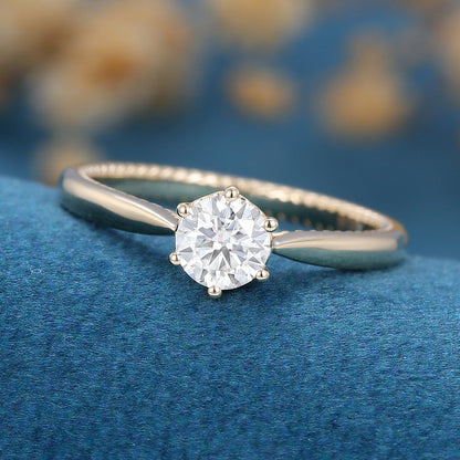 Round Solitaire Lab Grown Diamond Engagement Ring