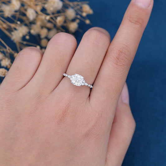 Cushion Cluster Lab Grown Diamond Engagement Ring