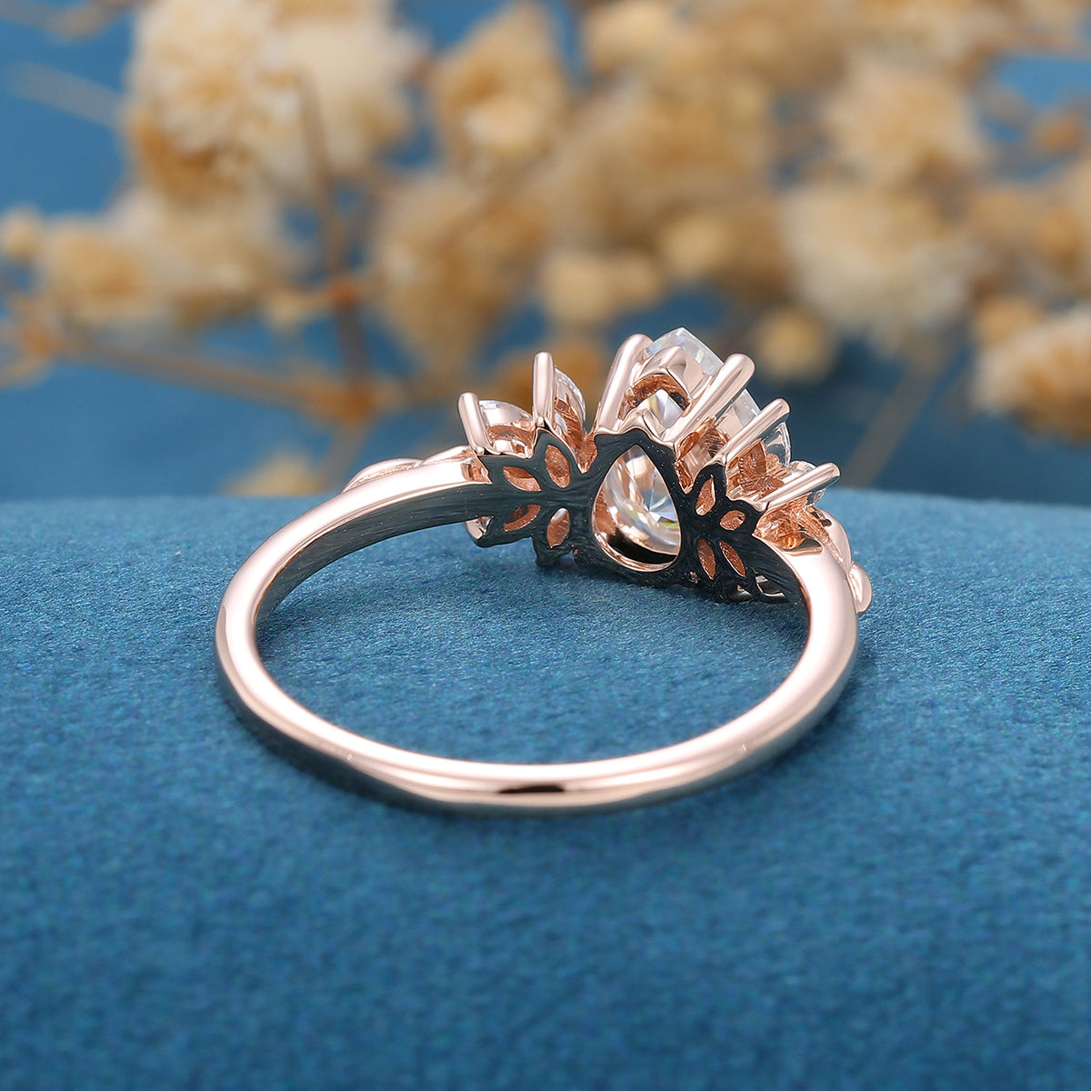 Pear Cluster Lab Grown Diamond Engagement Ring