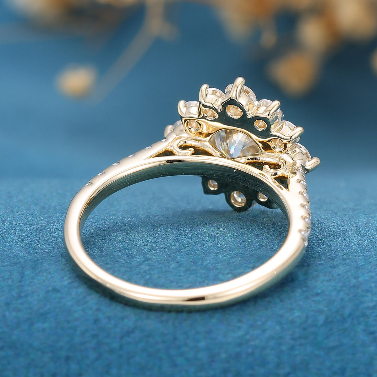 Round Halo & Pave Lab Grown Diamond Engagement Ring